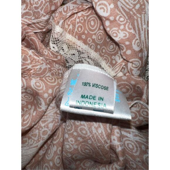 poupette st Bart blouse sz l  Bell Sleeve Crew Neck Cottagecore Boho Bohemian - Picture 4 of 5